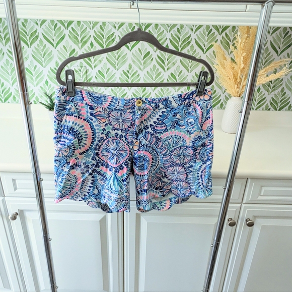 Lilly Pulitzer Darci Knit Shorts Blue Grotto Commotion in the Ocean - Picture 8 of 14
